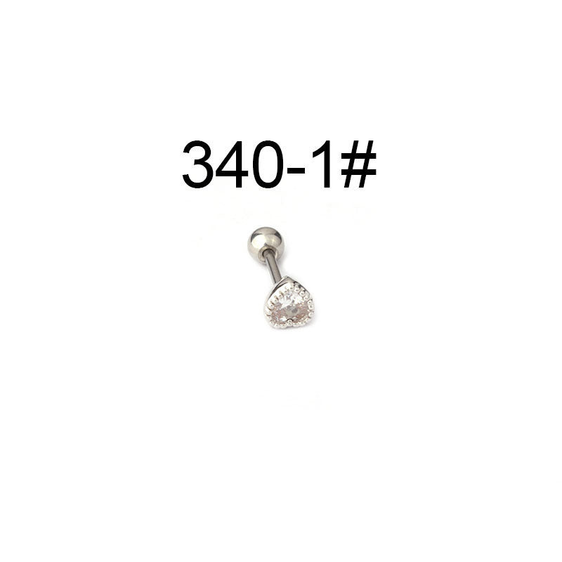 Mini Colored Loving Heart Zircon Fine Rod Stud Earrings earrings LUNARITY GARAGE 1 Style