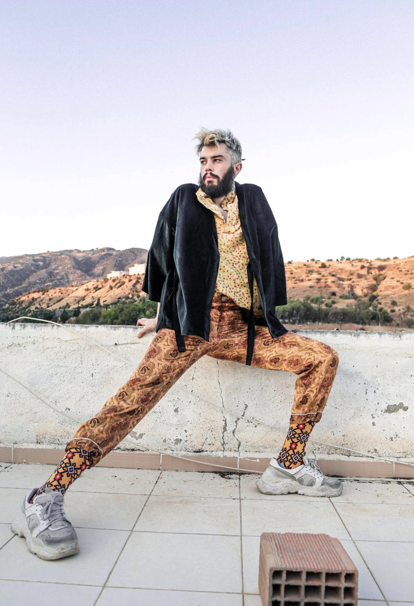 Black Velvet Oversized Shabby Kimono kimono LUNARITY GARAGE