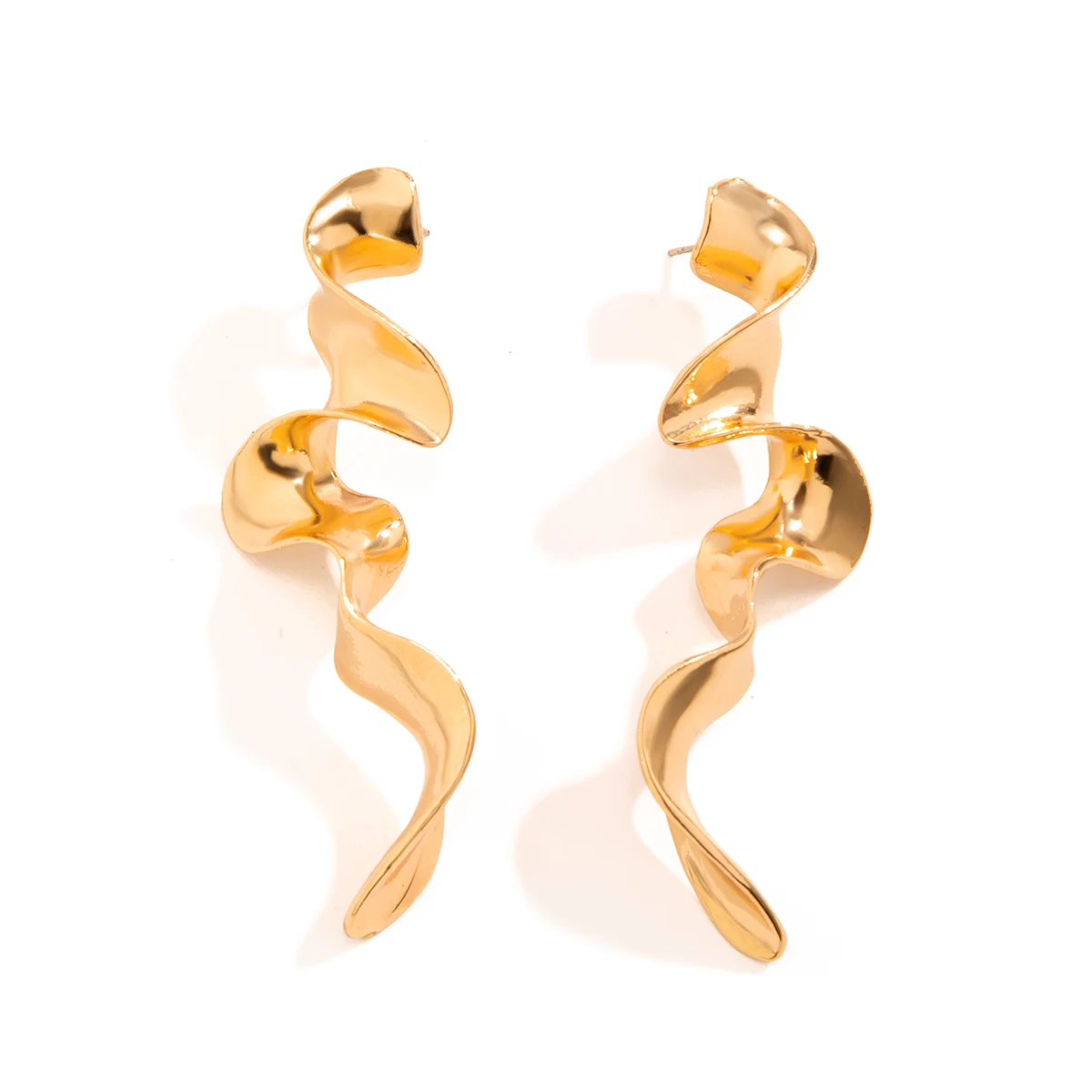Vintage Irregular Geometric Long Wave Pendant Drop Earrings earrings LUNARITY GARAGE