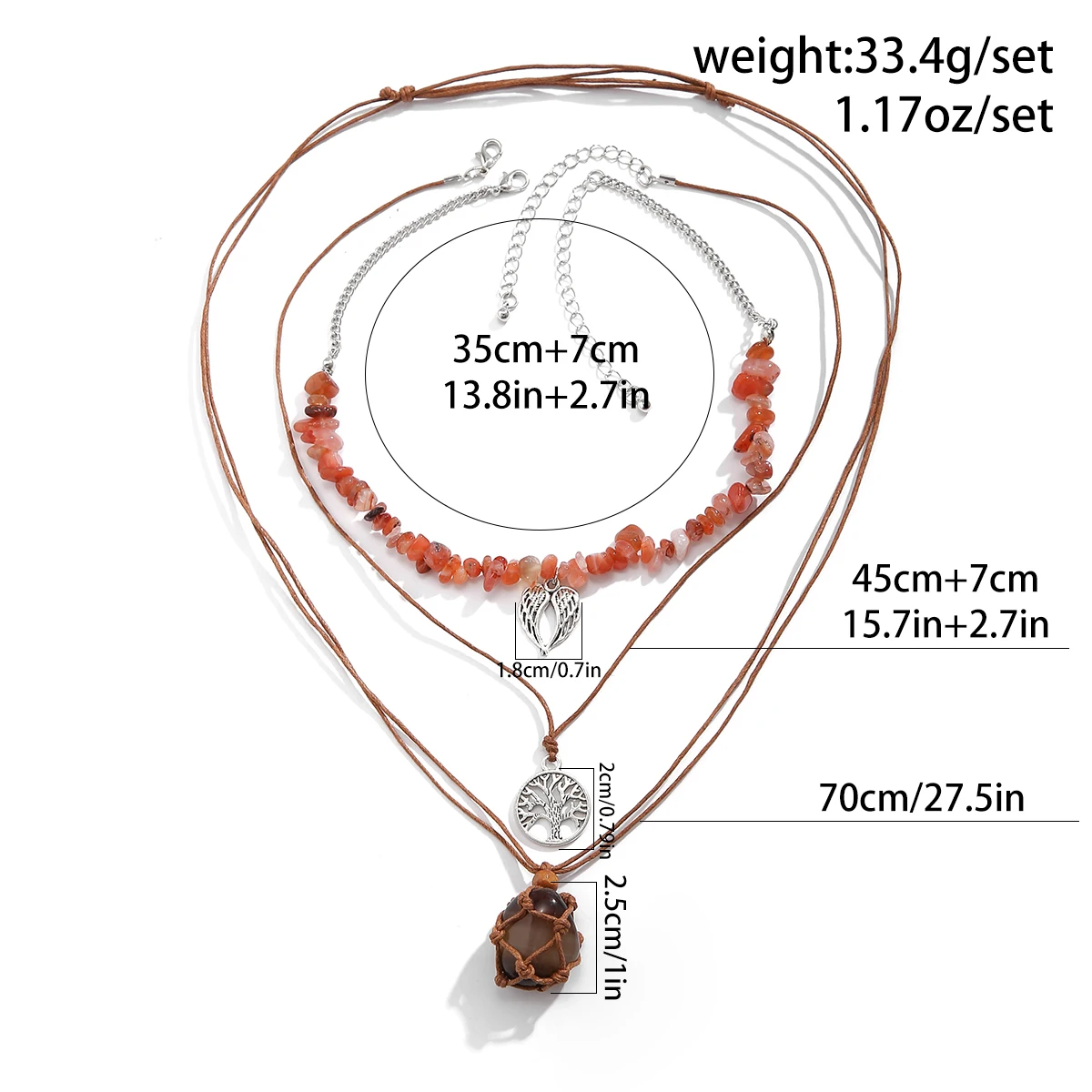 Bohemian Irregular Stone Chain Necklace Set necklaces LUNARITY GARAGE