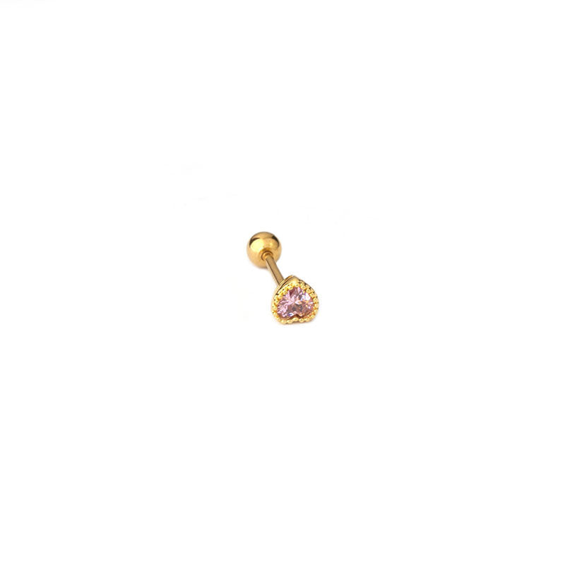 Mini Colored Loving Heart Zircon Fine Rod Stud Earrings earrings LUNARITY GARAGE