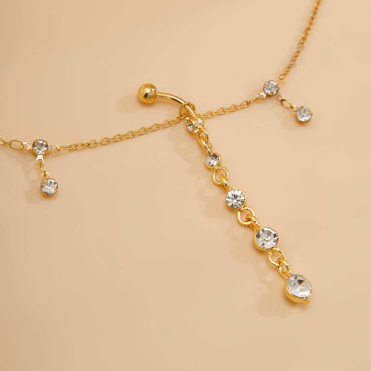 Simple Rhinestone Pendant Waist Chain waist chain LUNARITY GARAGE