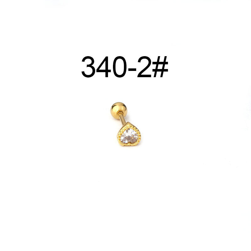 Mini Colored Loving Heart Zircon Fine Rod Stud Earrings earrings LUNARITY GARAGE 2 Style
