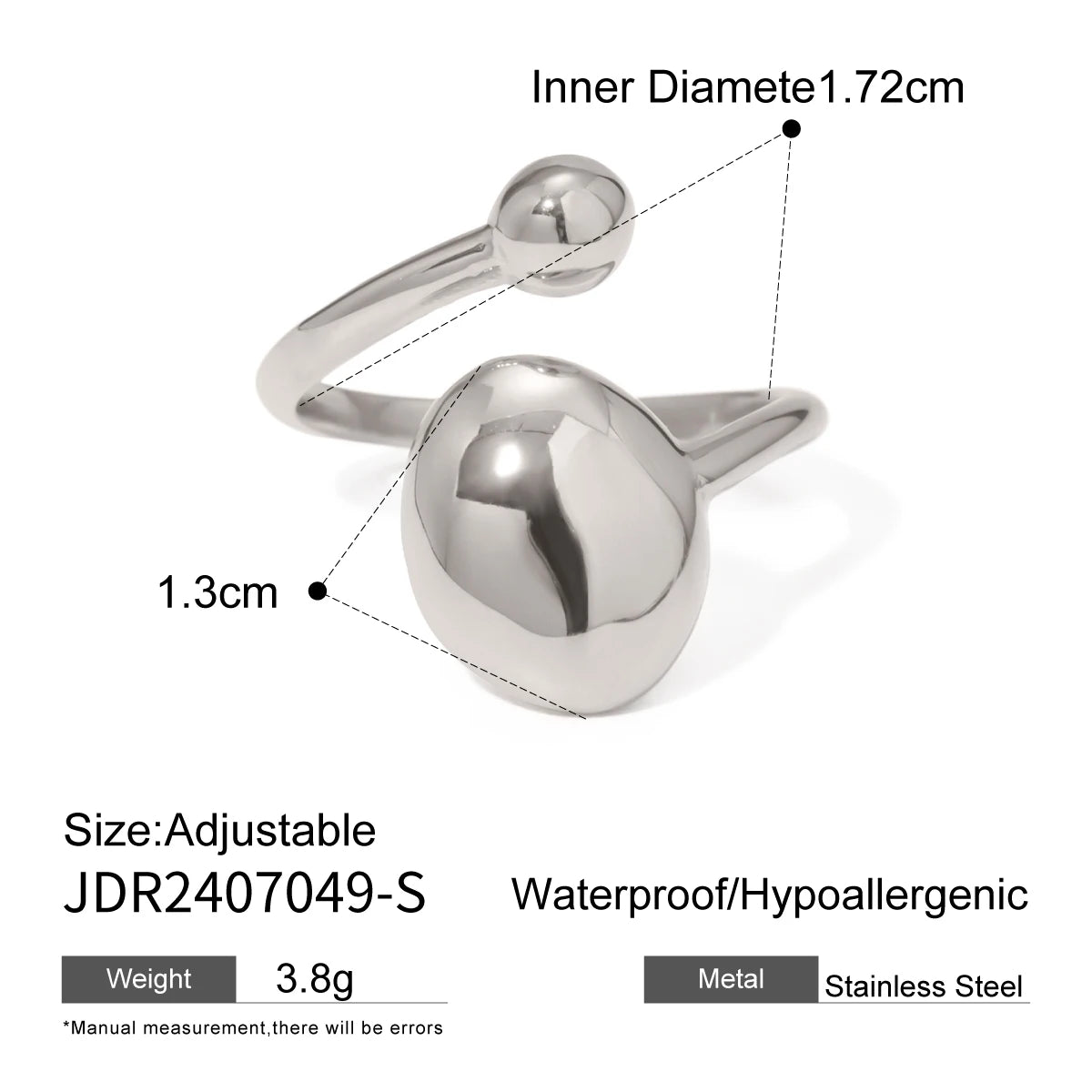 Uworld Minimalist 316L Stainless Steel INS Ring High Quality Waterproof Charm Metal Gold Silver Color Fashion Finger Jewelry LUNARITY GARAGE JDR2407049-S