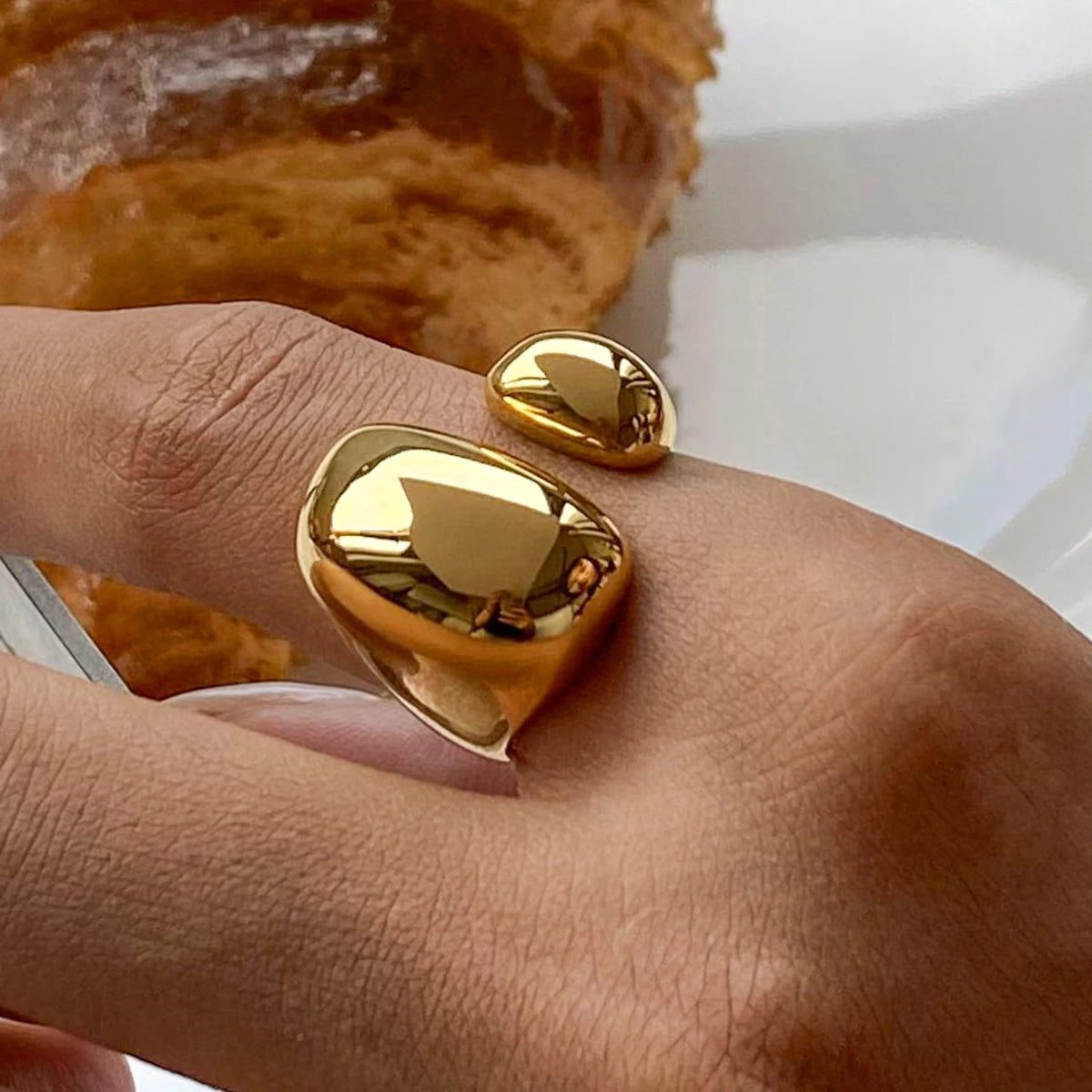 Uworld Minimalist 316L Stainless Steel INS Ring High Quality Waterproof Charm Metal Gold Silver Color Fashion Finger Jewelry LUNARITY GARAGE