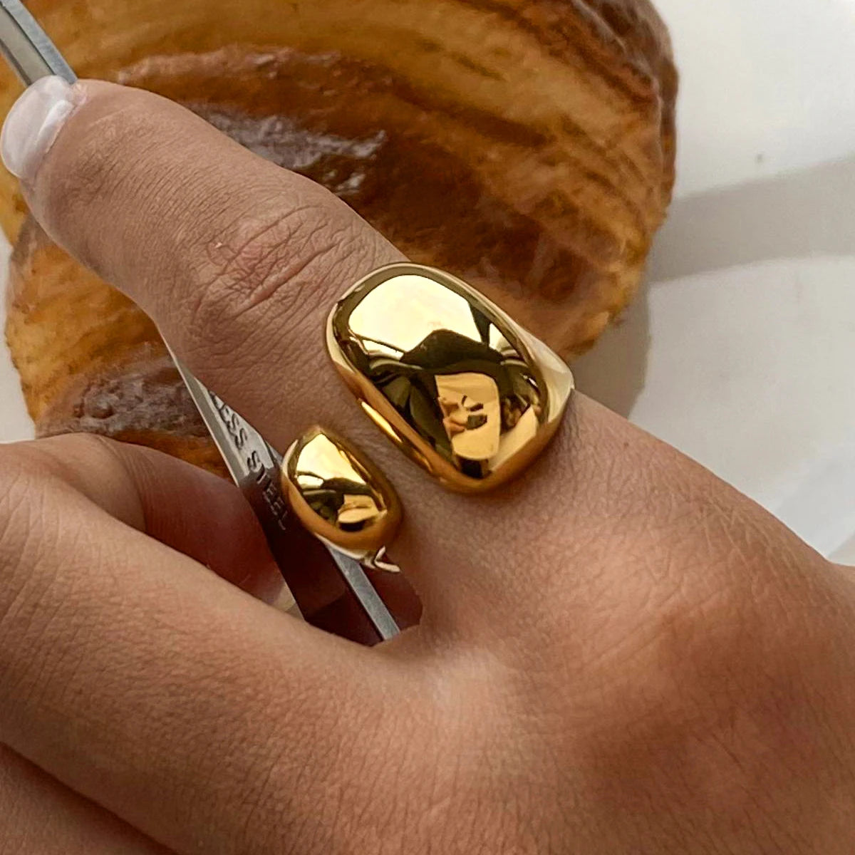 Uworld Minimalist 316L Stainless Steel INS Ring High Quality Waterproof Charm Metal Gold Silver Color Fashion Finger Jewelry LUNARITY GARAGE