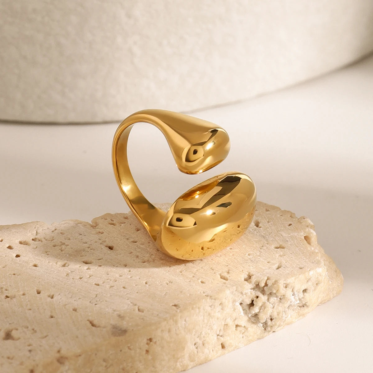 Uworld Minimalist 316L Stainless Steel INS Ring High Quality Waterproof Charm Metal Gold Silver Color Fashion Finger Jewelry LUNARITY GARAGE