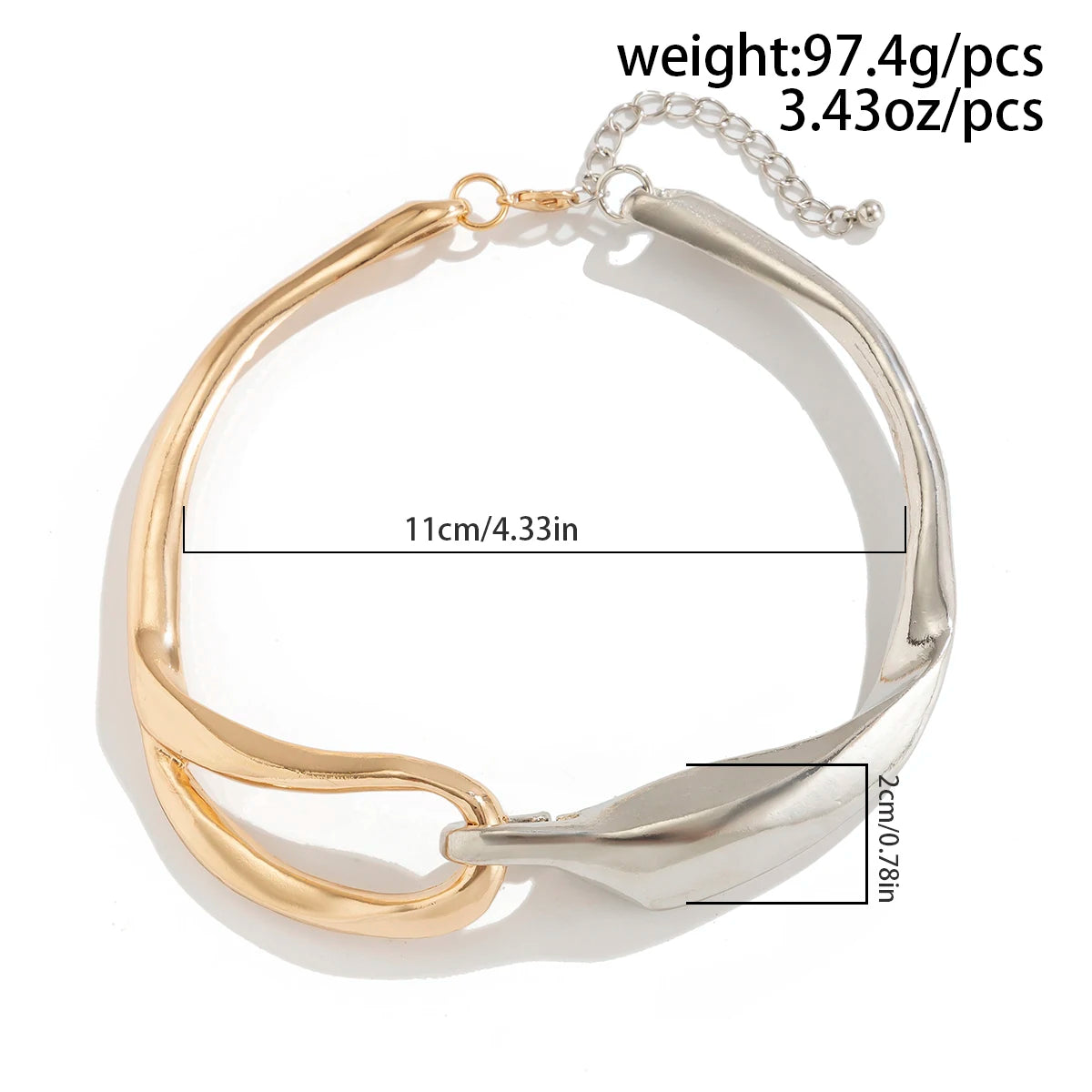 Luxury Mixed Metal Chunky Torque Necklace Necklace Lunarity Garage