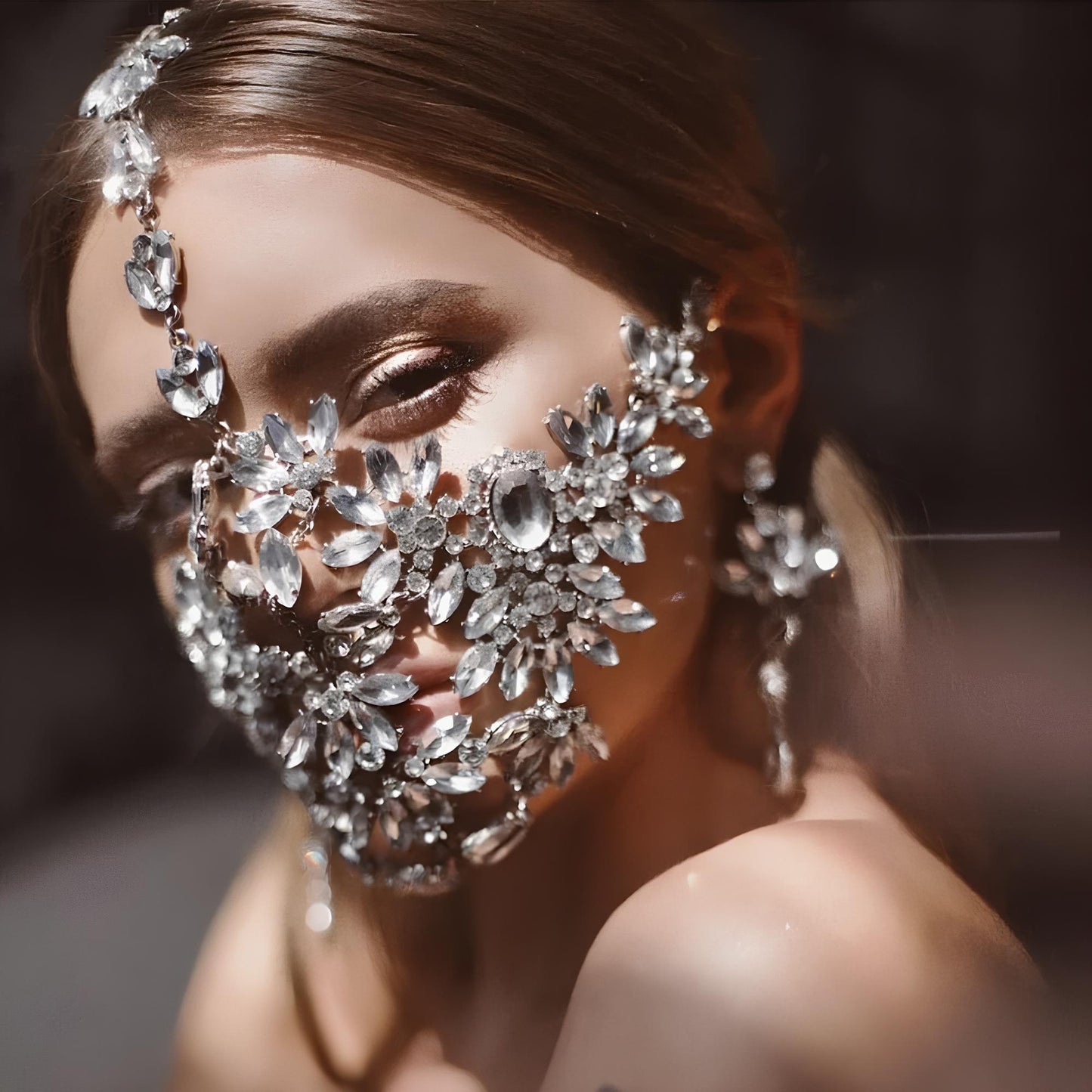 Mystic Crystal Flower Rhinestone Mask Masks Lunarity Garage