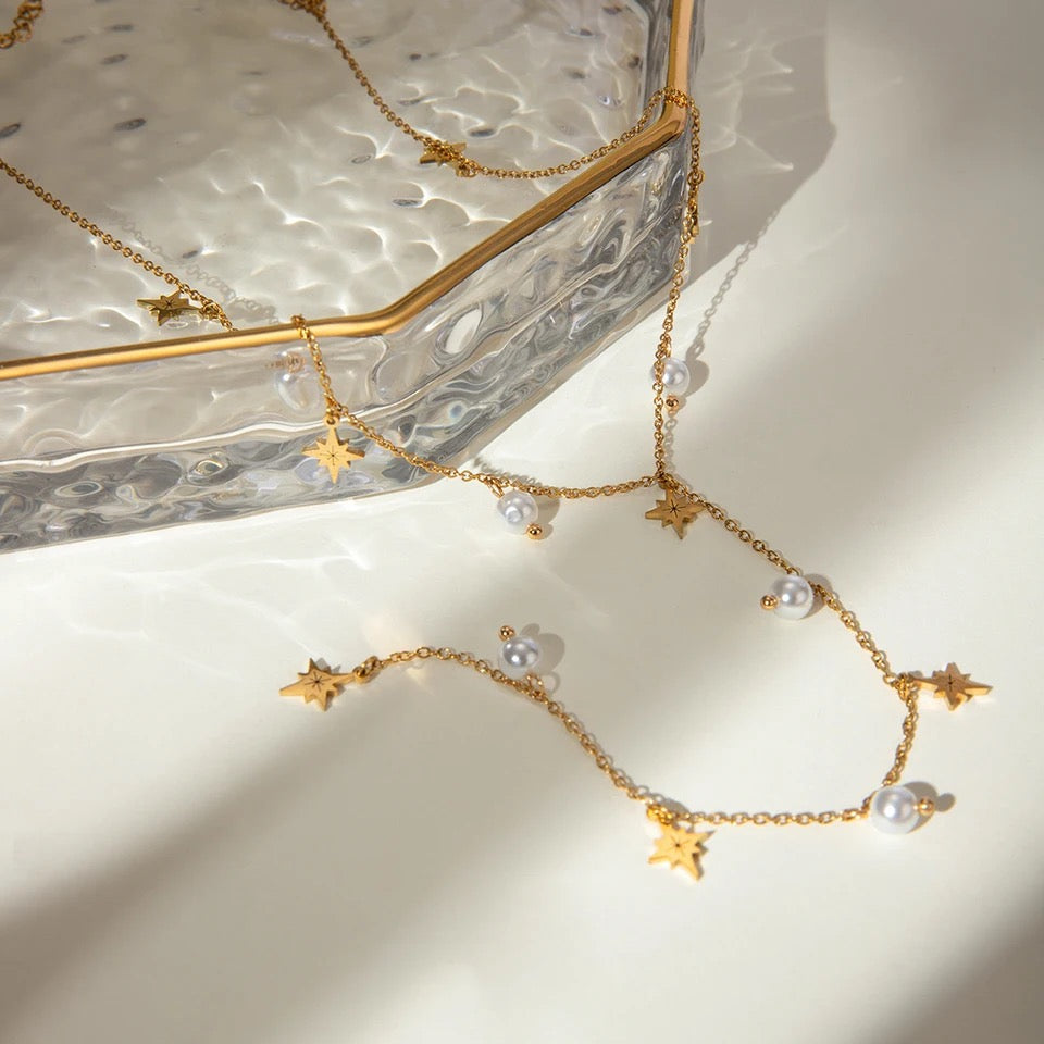 Eight-Star Pearl Y Necklace necklaces LUNARITY GARAGE