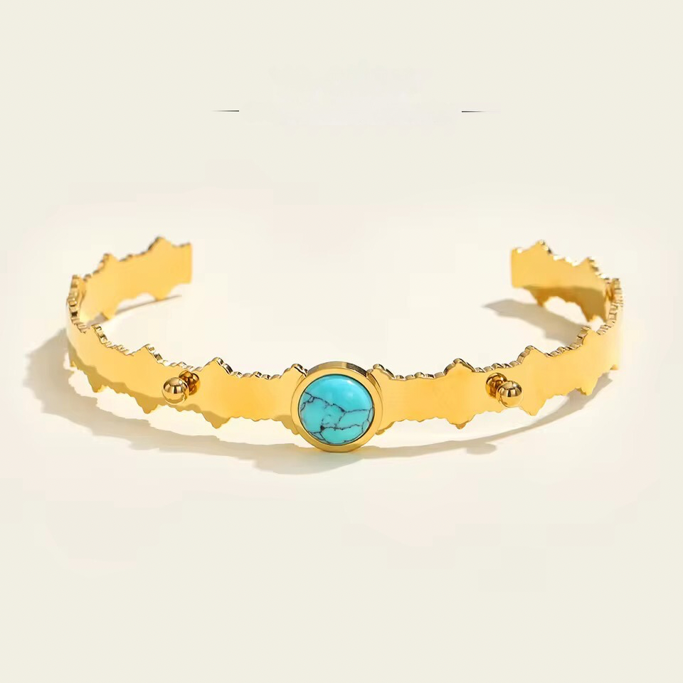 Minimalist Askew Azure Cuff bracelets LUNARITY GARAGE