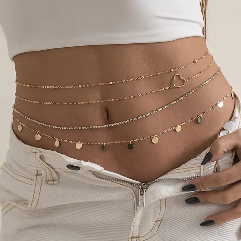 4-Piece Punk Belly Chain Set waist chain LUNARITY GARAGE