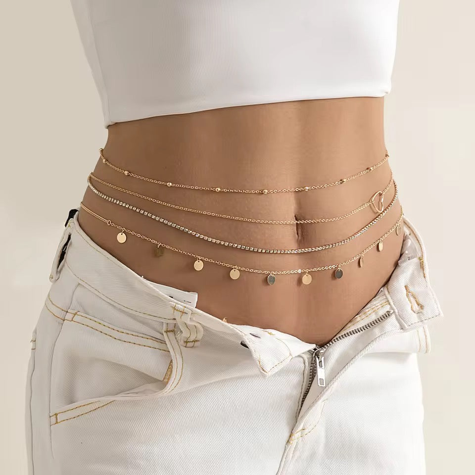 4-Piece Punk Belly Chain Set waist chain LUNARITY GARAGE