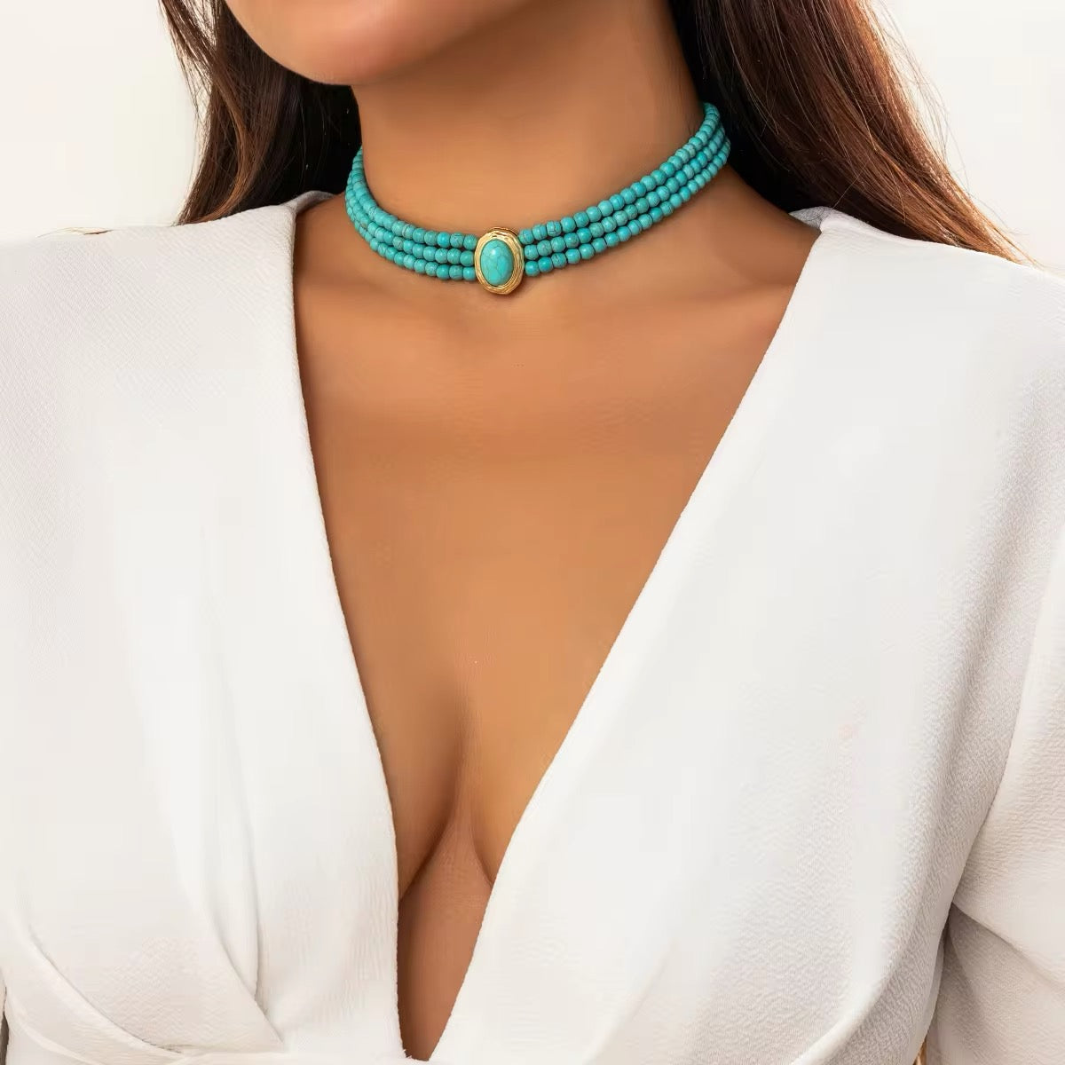 Romantic Turquoise Choker Necklace necklaces LUNARITY GARAGE