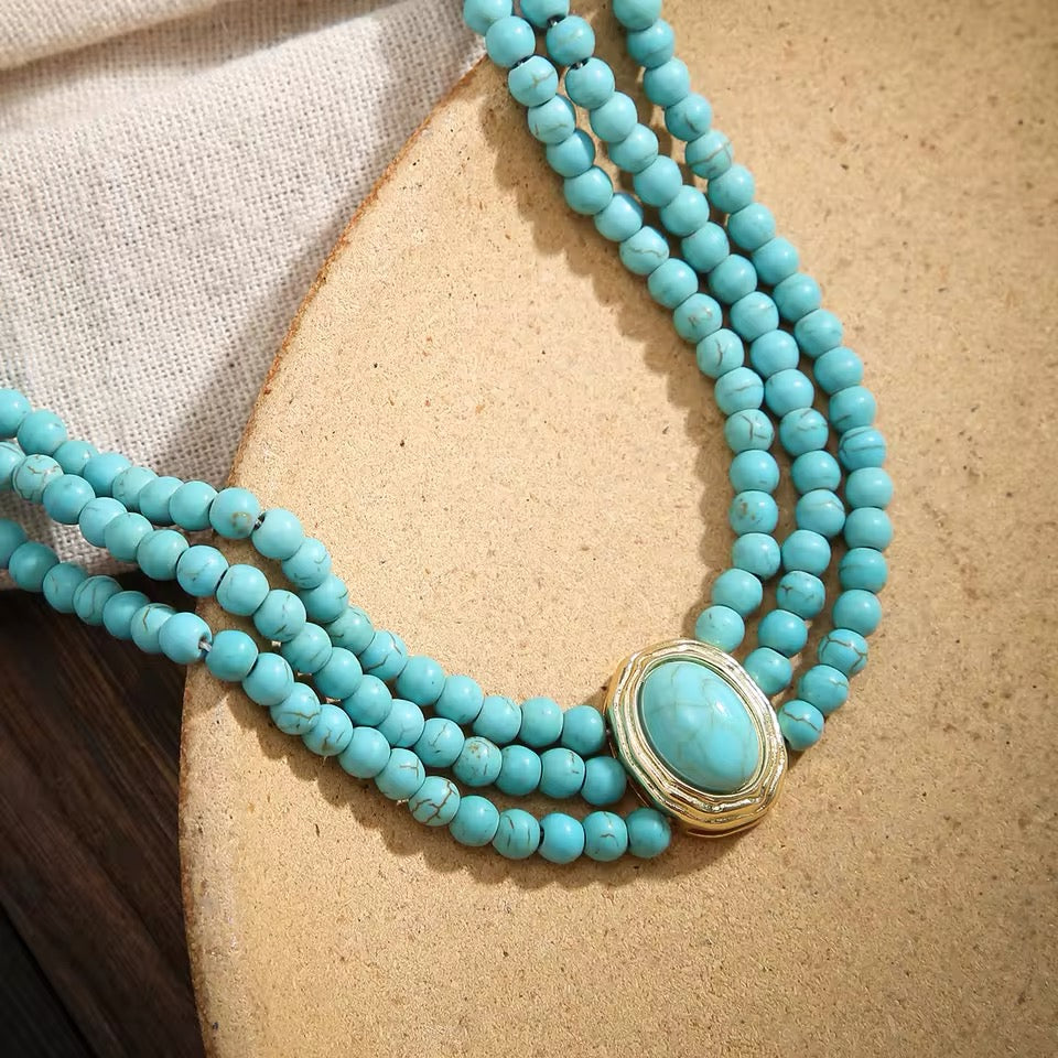 Romantic Turquoise Choker Necklace necklaces LUNARITY GARAGE