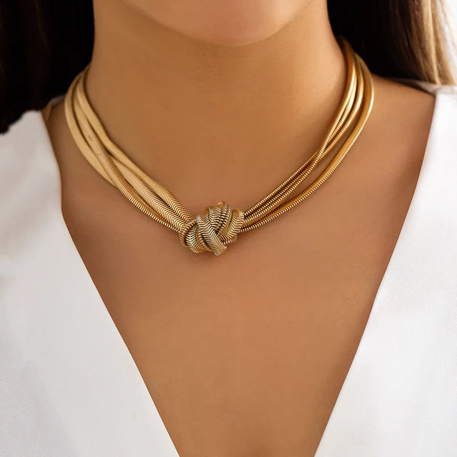 Snake Chain Creatively Clavicle Necklace necklaces LUNARITY GARAGE Gold