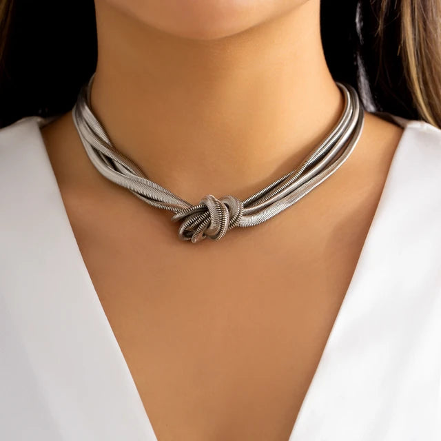 Snake Chain Creatively Clavicle Necklace necklaces LUNARITY GARAGE Silver