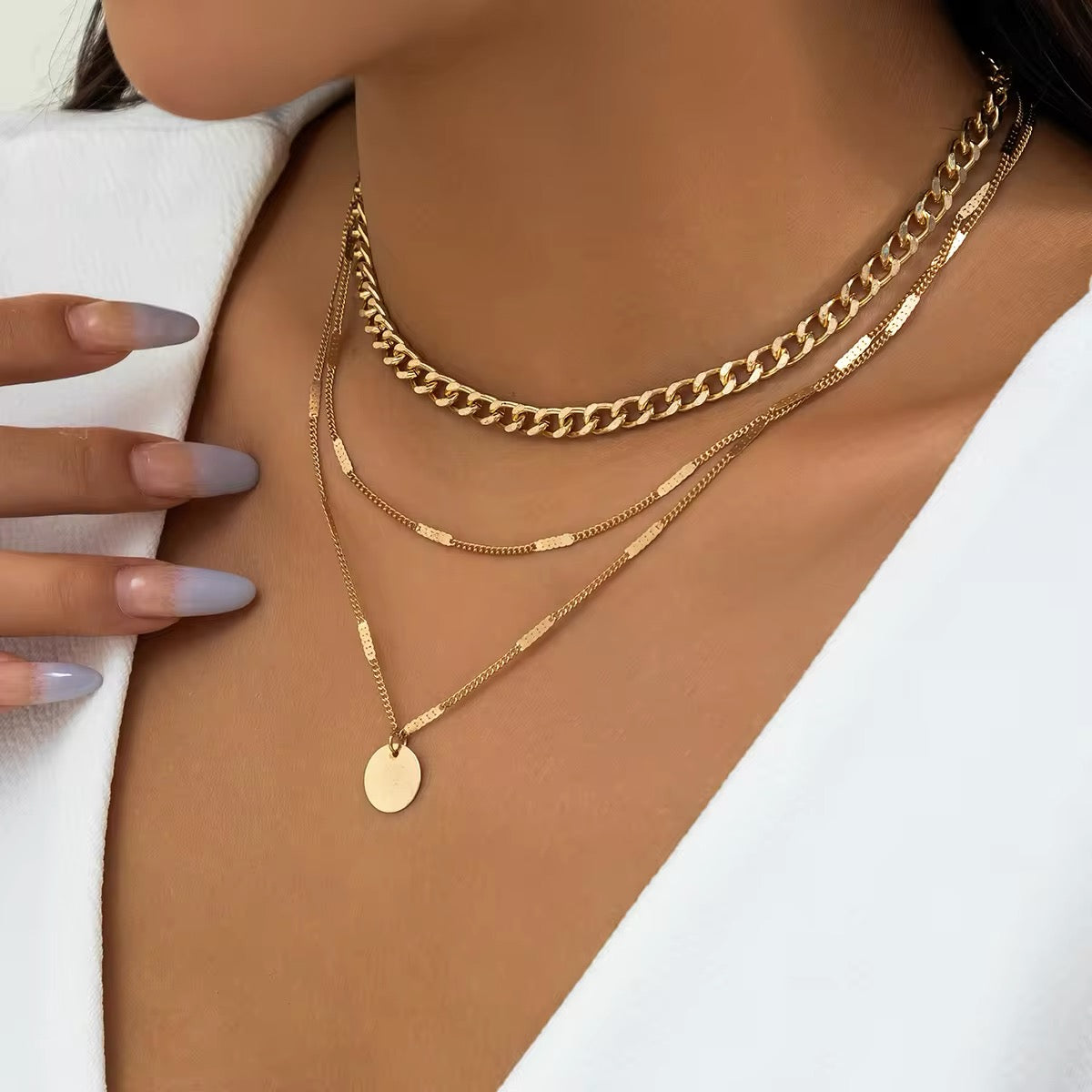 Minimalist Bohemian Metal Circle Pendant Necklace necklaces LUNARITY GARAGE
