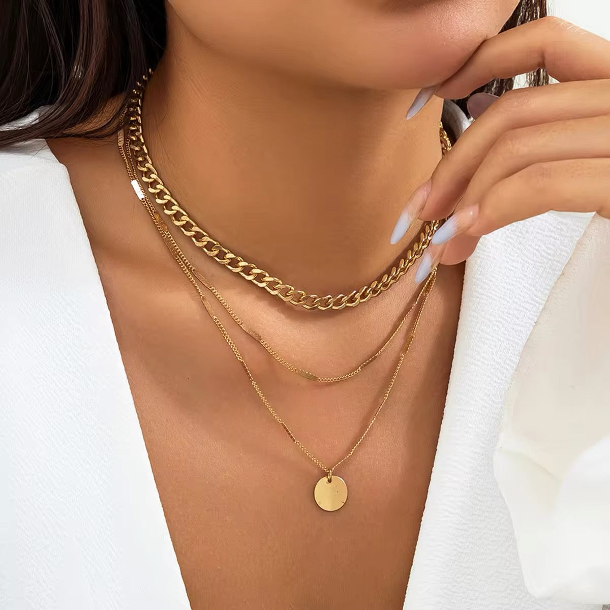 Minimalist Bohemian Metal Circle Pendant Necklace necklaces LUNARITY GARAGE