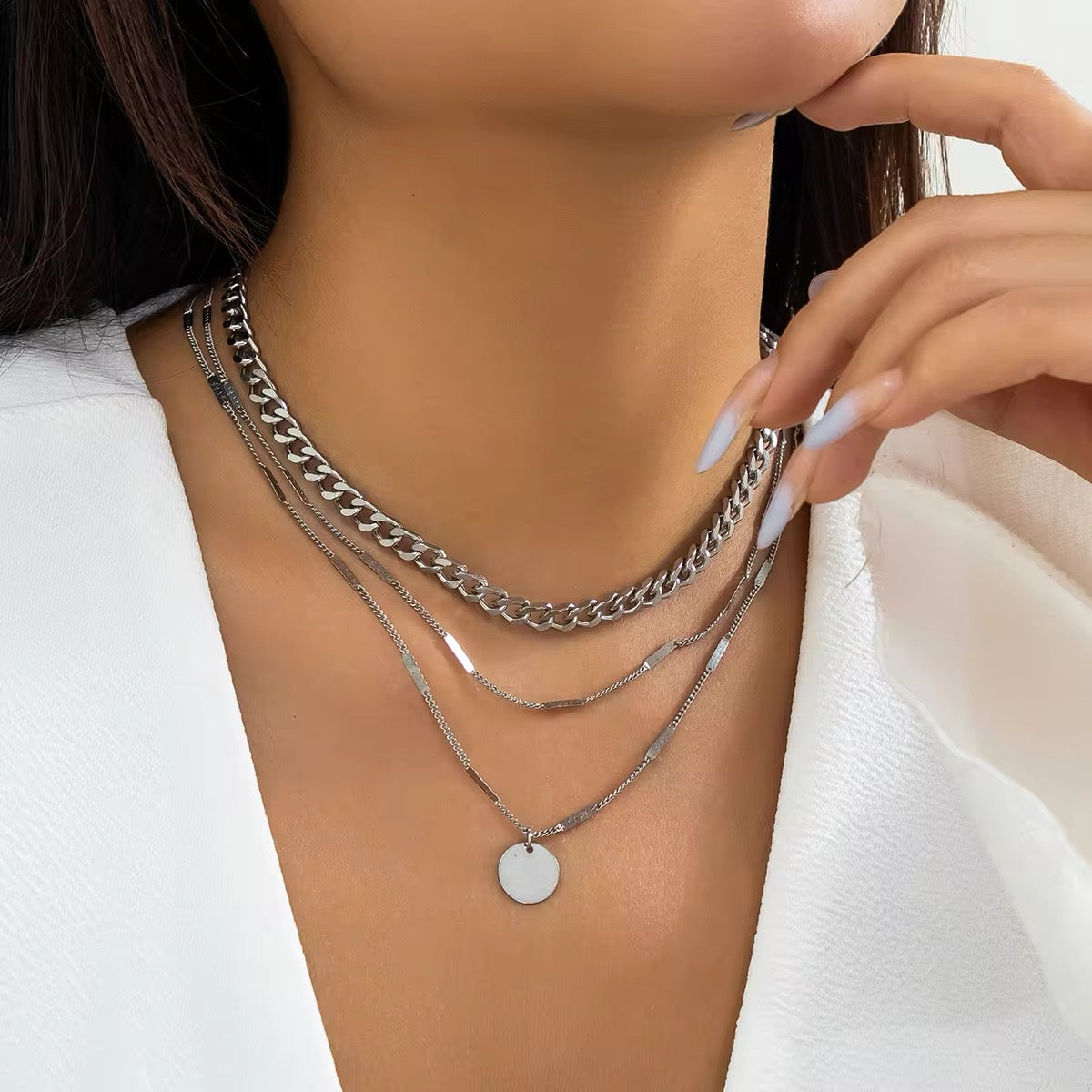 Minimalist Bohemian Metal Circle Pendant Necklace necklaces LUNARITY GARAGE