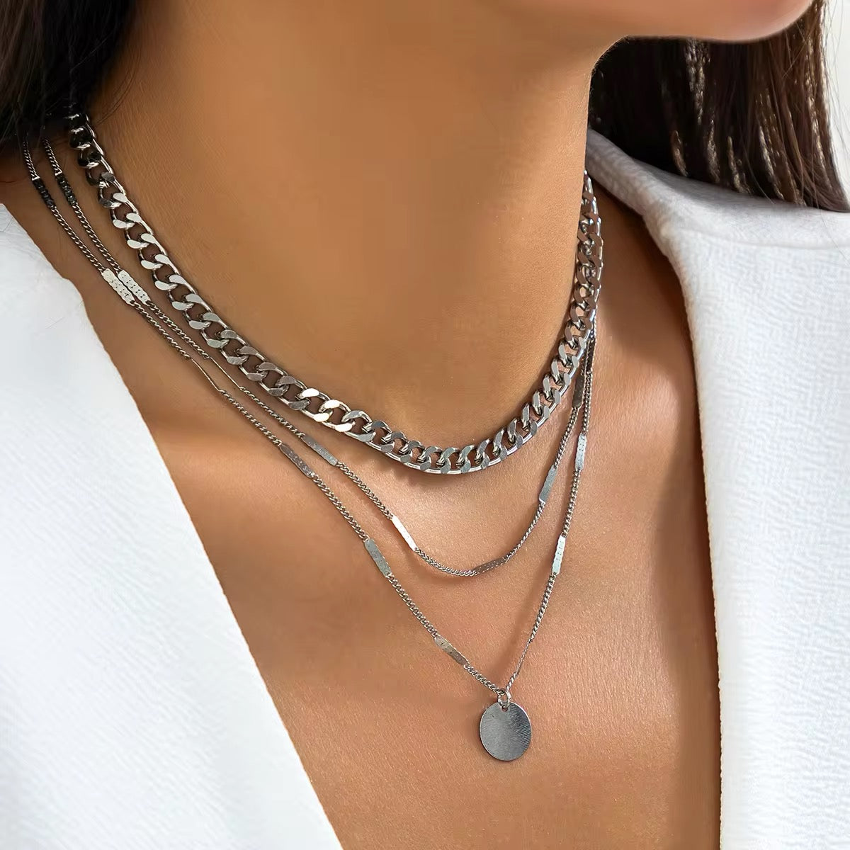 Minimalist Bohemian Metal Circle Pendant Necklace necklaces LUNARITY GARAGE