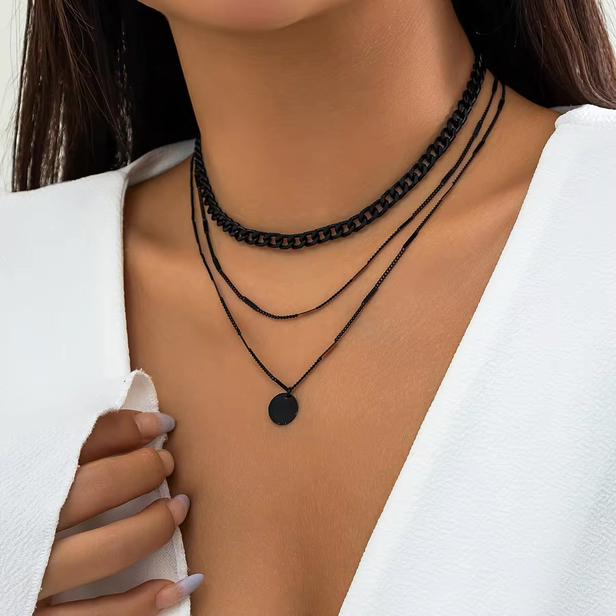Minimalist Bohemian Metal Circle Pendant Necklace necklaces LUNARITY GARAGE