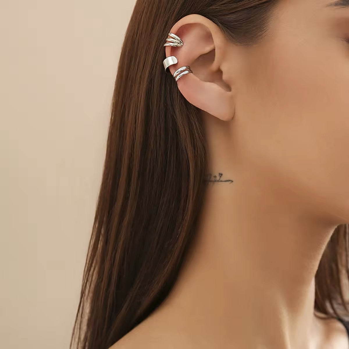 Trio of Classic Minimalism C-Shaped Geometry Ear Clips ear clip LUNARITY GARAGE