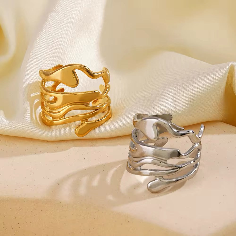 Minimalist Irregular Melted Metal Opening Ring ring LUNARITY GARAGE