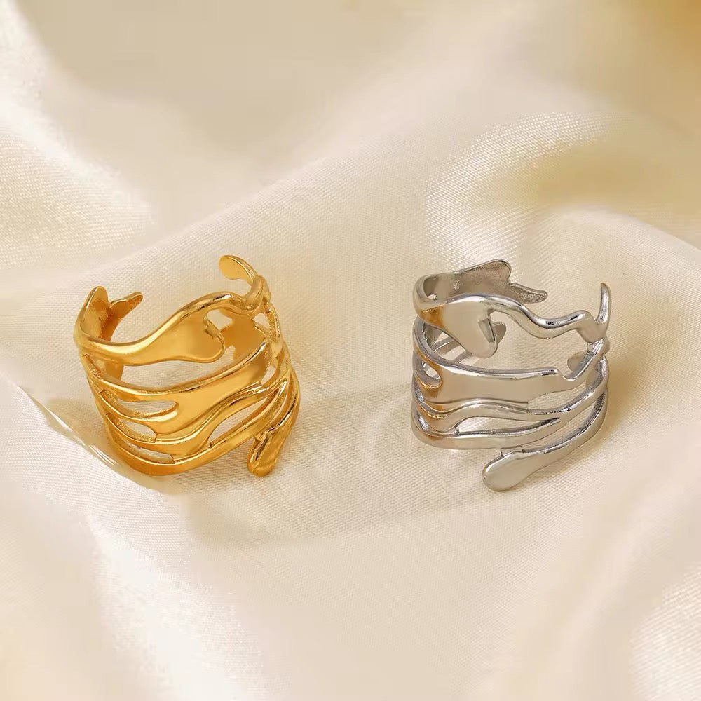 Minimalist Irregular Melted Metal Opening Ring ring LUNARITY GARAGE