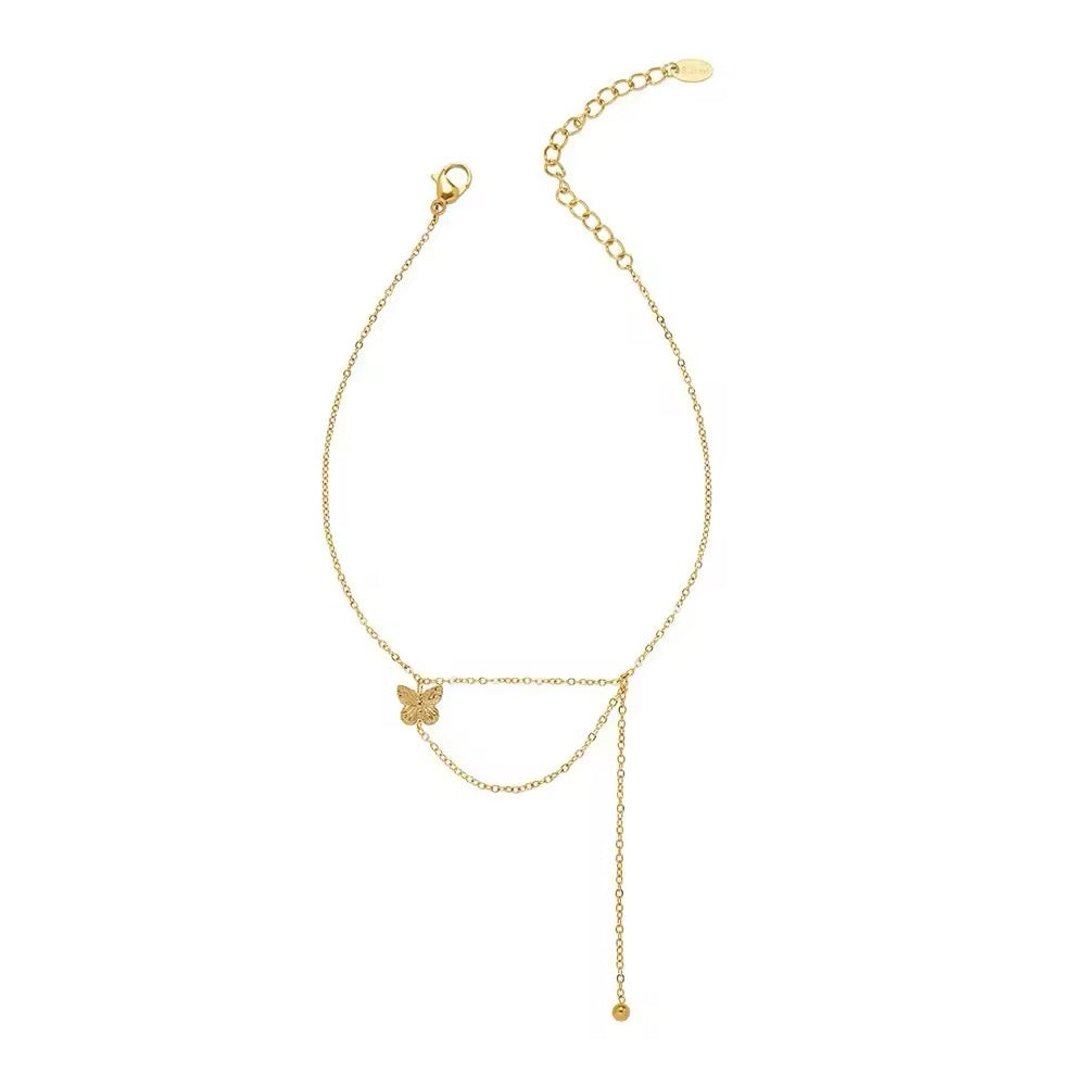 Cute Minimalist Butterfly Chain Anklet anklet LUNARITY GARAGE