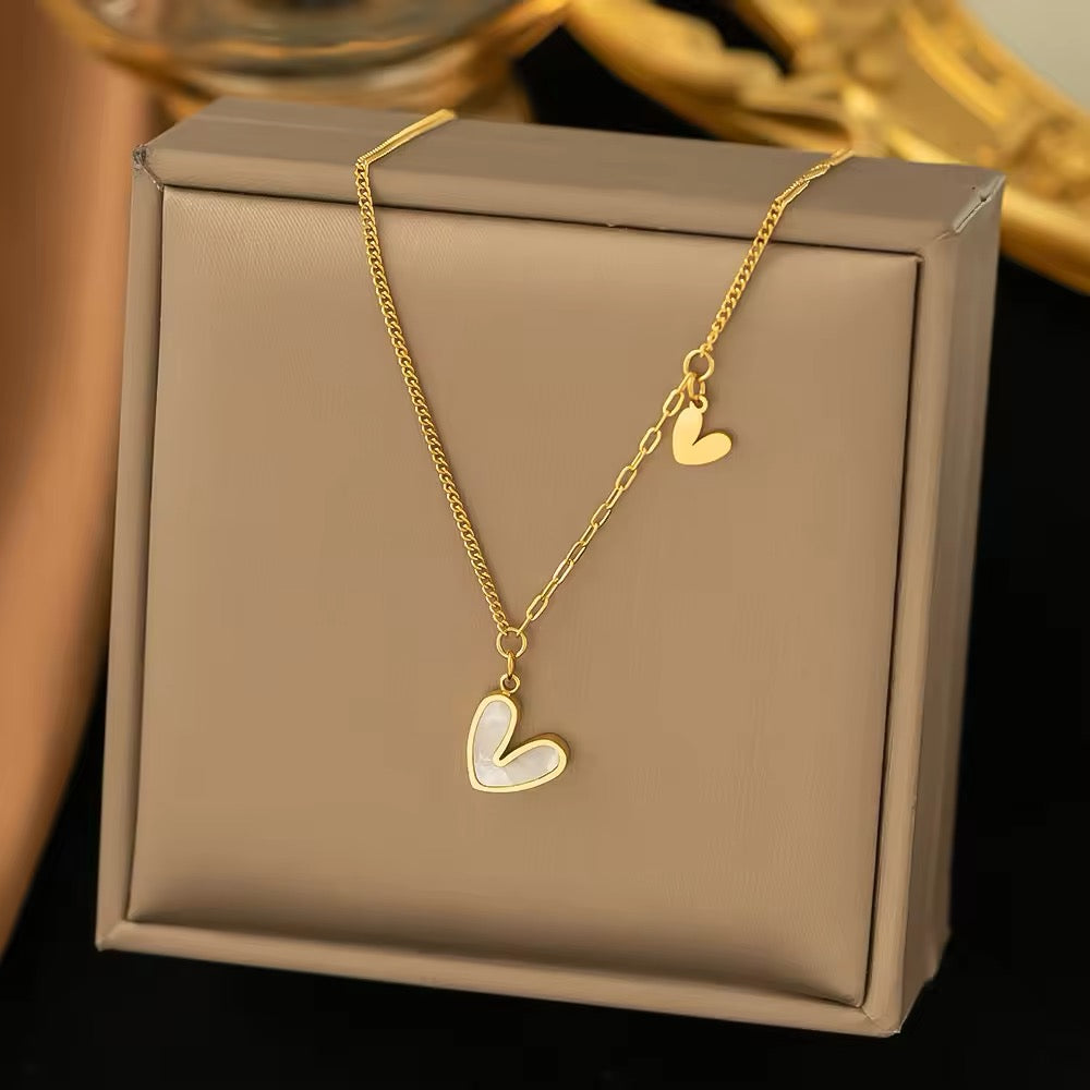 Lovely Mini Shell Heart Pendant Necklace necklaces LUNARITY GARAGE
