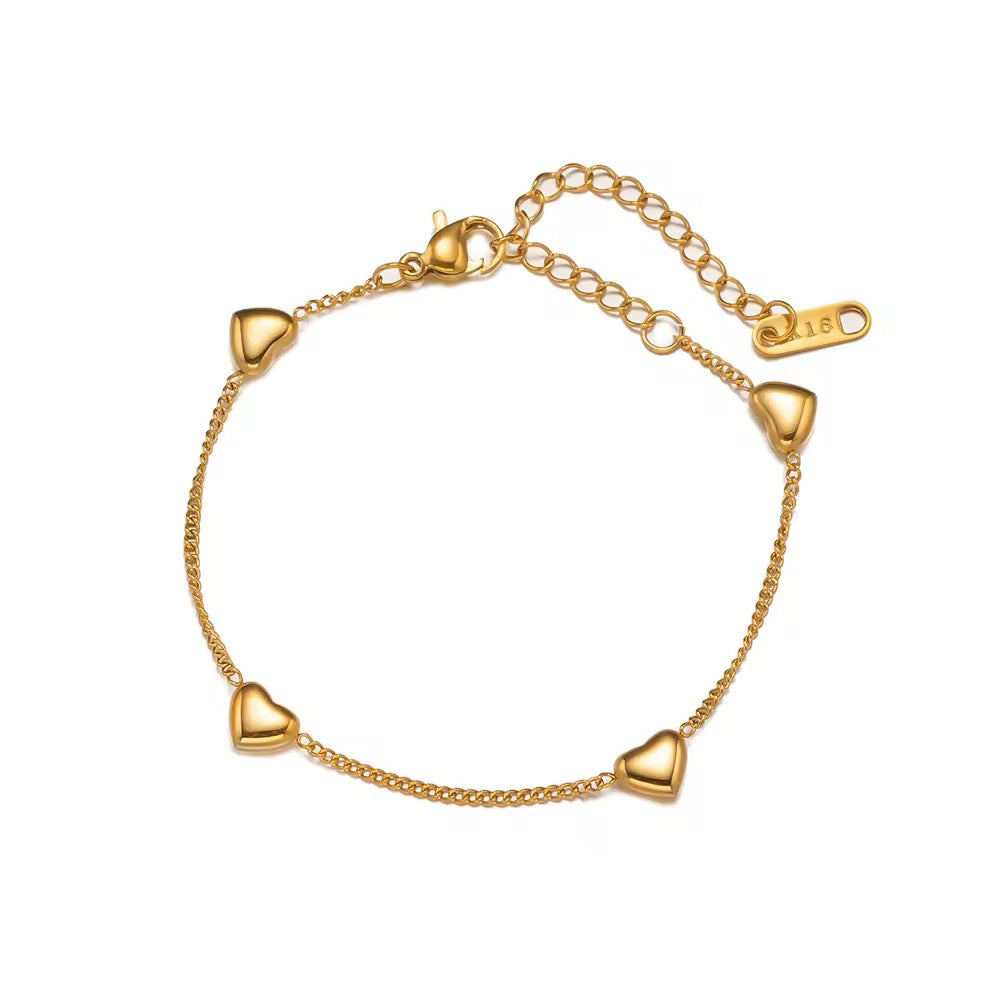 Upscale Minimal Love Heart Charm Chain Bracelet bracelets LUNARITY GARAGE