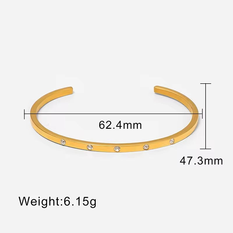 Elegant Charm Cubic Zircon Open Bracelet bracelets LUNARITY GARAGE