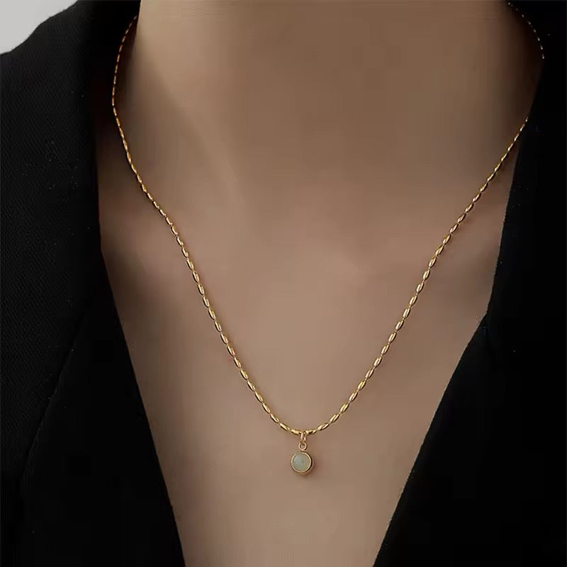 Minimalist Vintage Elegant Stainless Steel Circular Pendant Necklace necklaces LUNARITY GARAGE