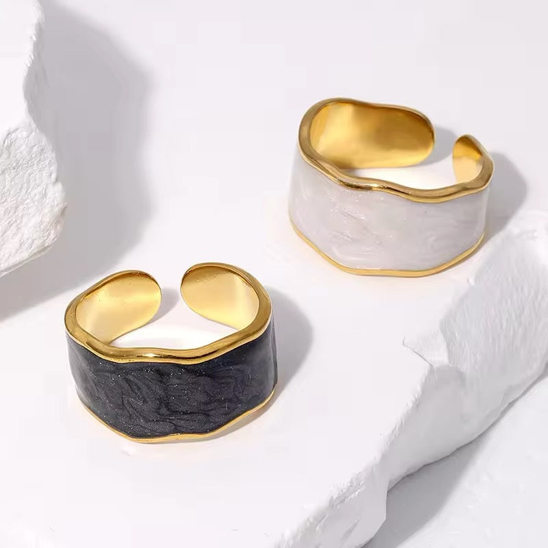 Unique Antique Irregular Drop Glaze Gold Rings ring LUNARITY GARAGE