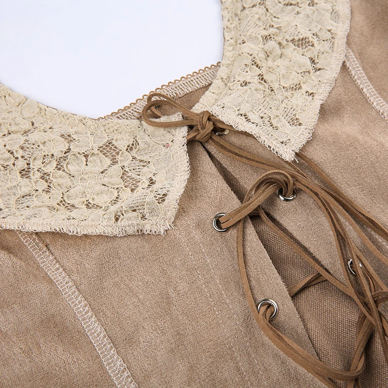 Lace Collar Halter Corset Tank Top tank top LUNARITY GARAGE