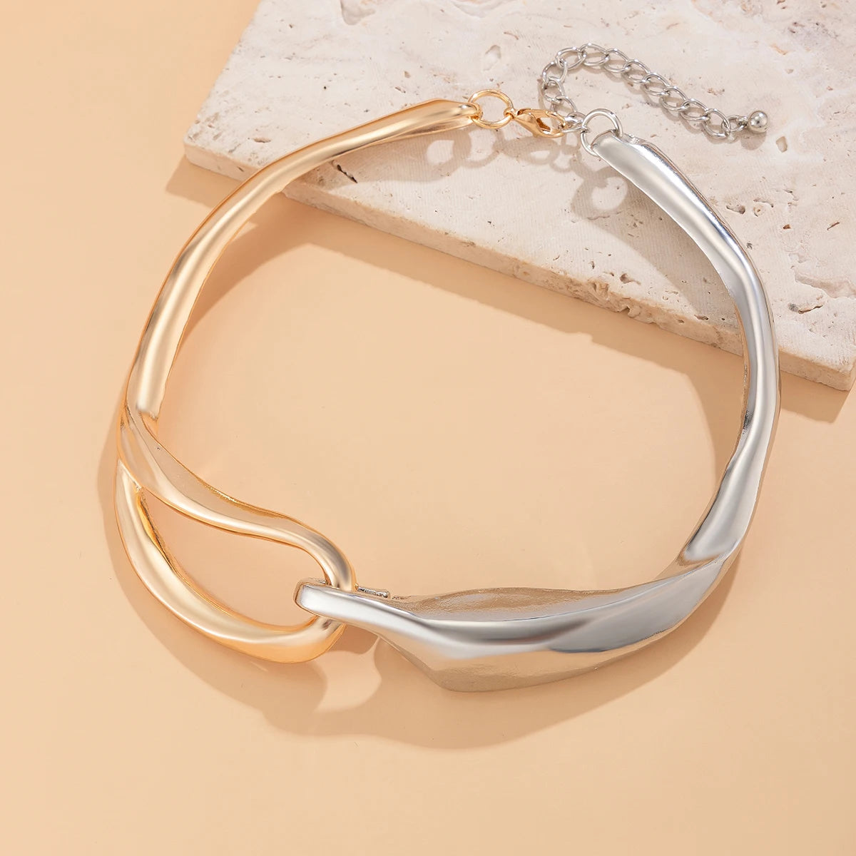 Luxury Mixed Metal Chunky Torque Necklace Necklace Lunarity Garage