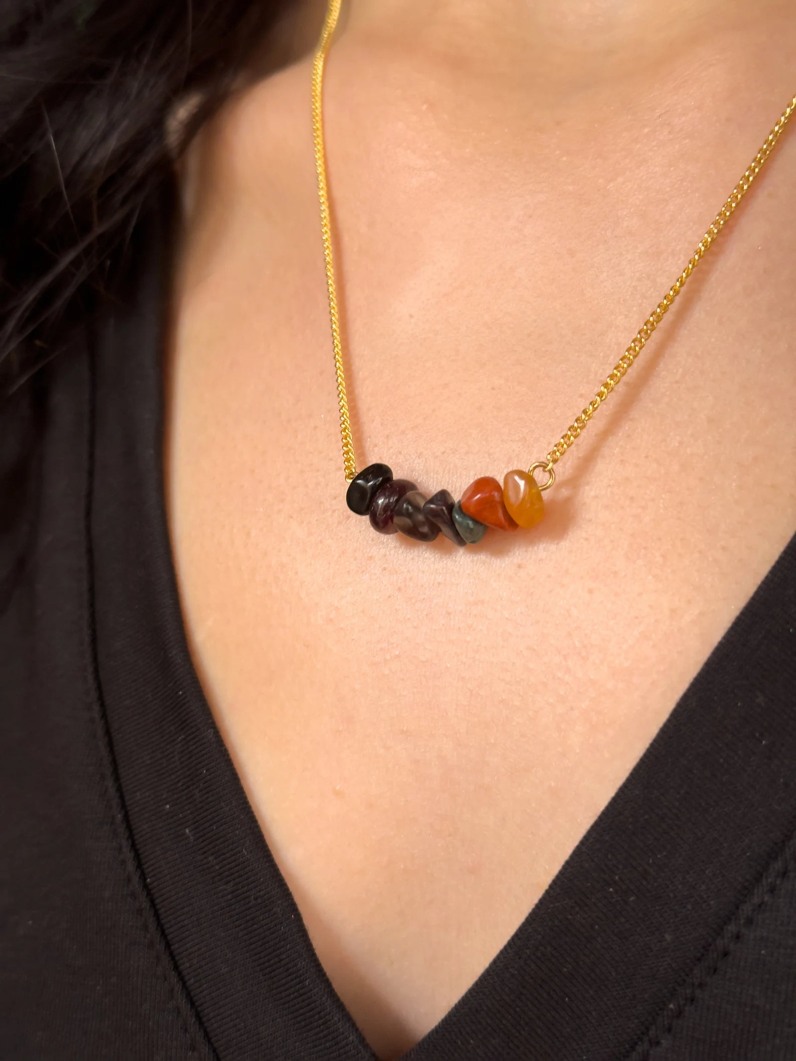 Root Chakra Gemstone Necklace necklaces LUNARITY GARAGE 16 Inches