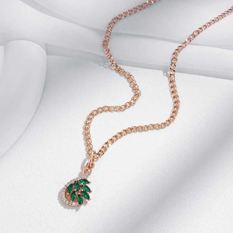 Radiant Green Zircon Rose Gold Pendant Necklace Necklace LUNARITY GARAGE