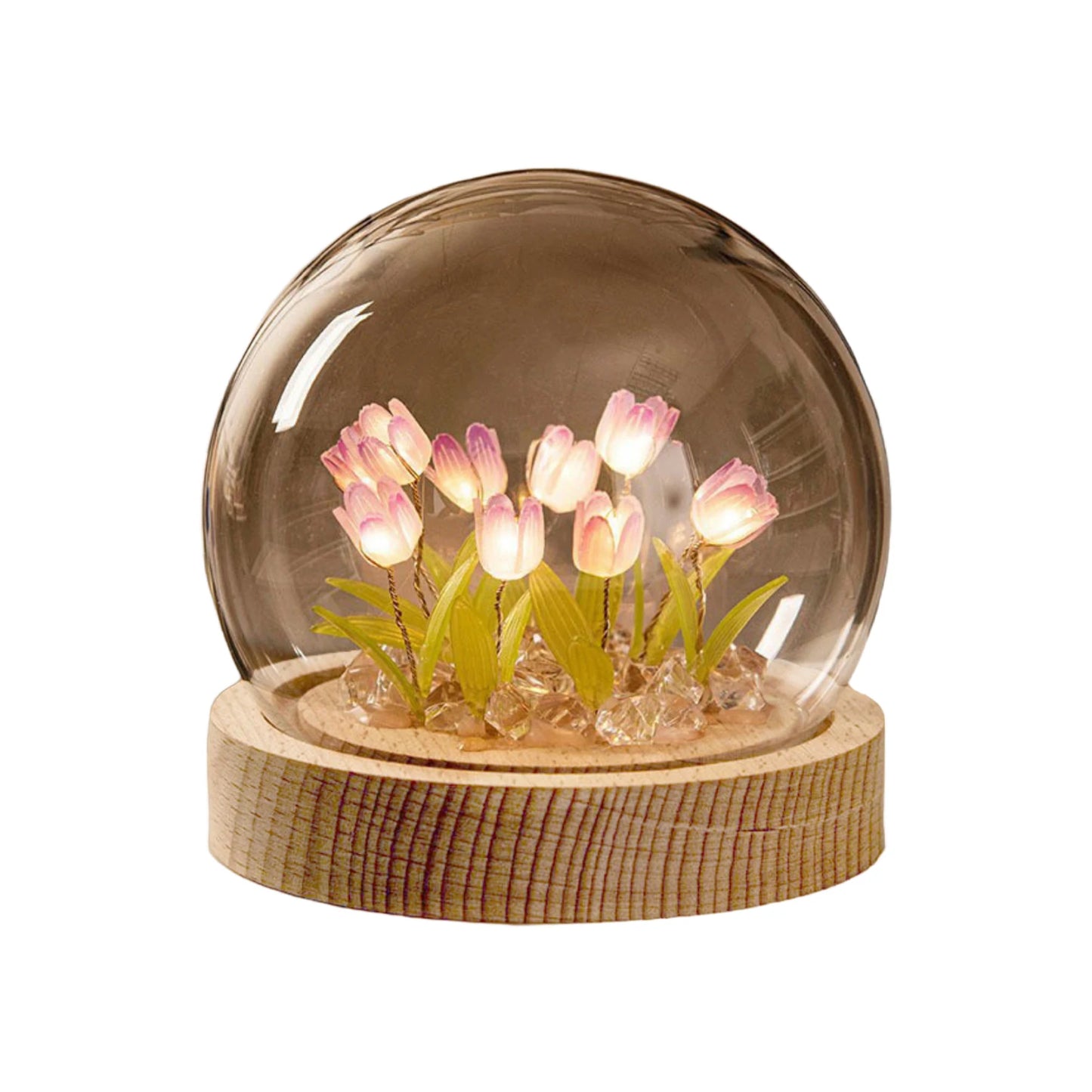 DIY Handmade Artificial Tulip LED Night Light – Bedside Table Lamp for Bedroom Decor, Christmas & Birthday Gifts home decor LUNARITY GARAGE Purple Finished product