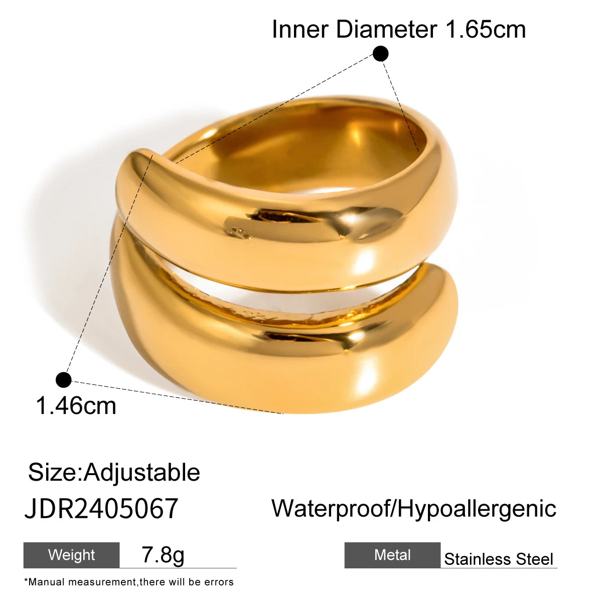 Uworld Minimalist 316L Stainless Steel INS Ring High Quality Waterproof Charm Metal Gold Silver Color Fashion Finger Jewelry LUNARITY GARAGE JDR2405067