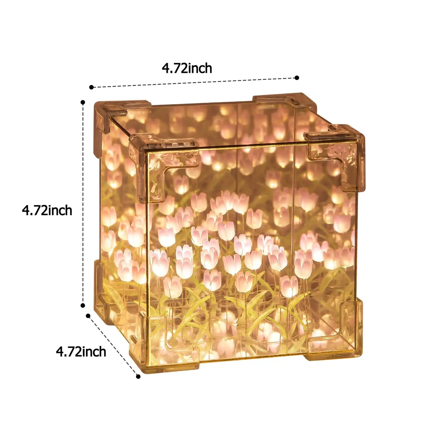 DIY Tulip LED Night Light – Magic Cube Table Lamp & Mirror 2-in-1 Decorative Gift Night Lights LUNARITY GARAGE