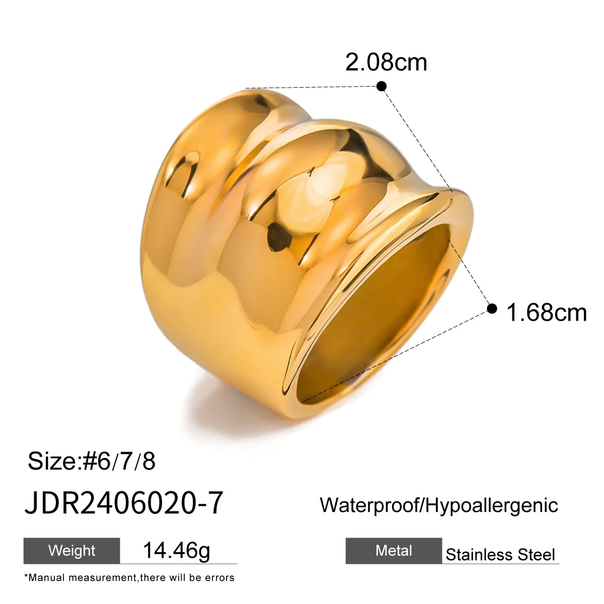 Uworld Minimalist 316L Stainless Steel INS Ring High Quality Waterproof Charm Metal Gold Silver Color Fashion Finger Jewelry LUNARITY GARAGE JDR2406020-7