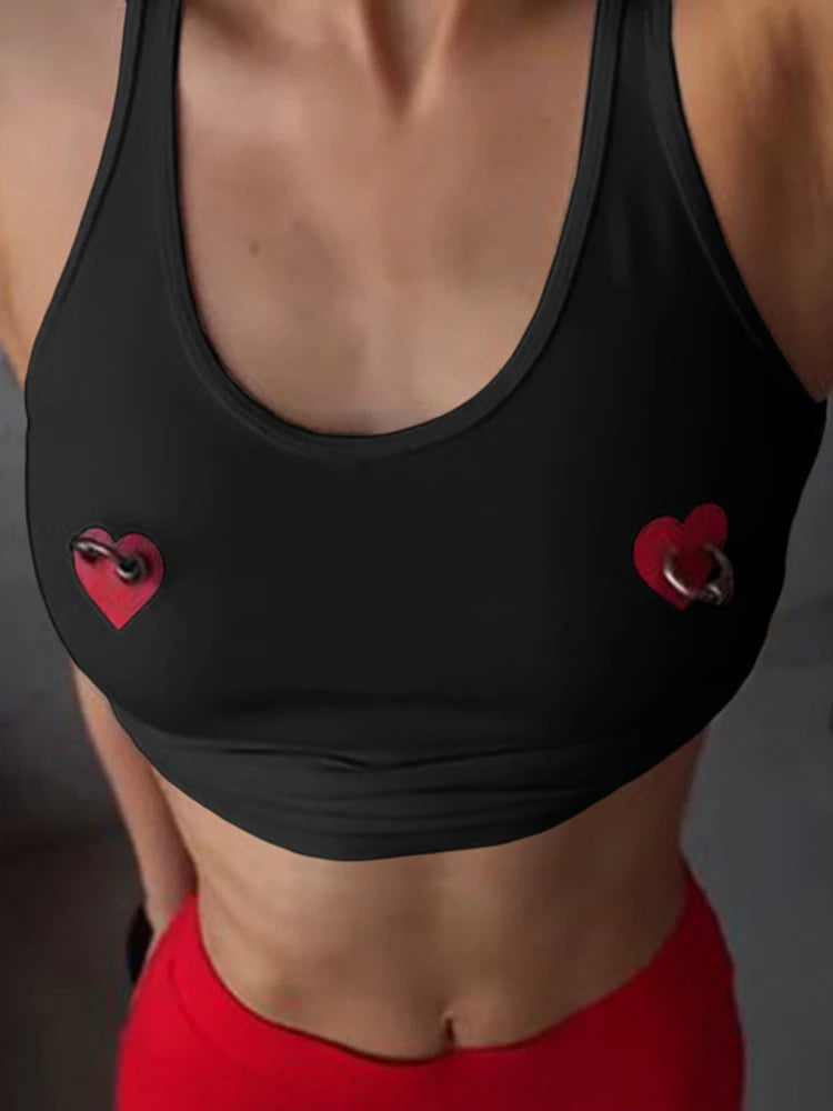 Heart Embroidered Crop Tank – Playful & Chic Summer Staple Tank top LUNARITY GARAGE