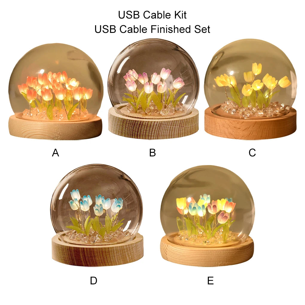 DIY Handmade Artificial Tulip LED Night Light – Bedside Table Lamp for Bedroom Decor, Christmas & Birthday Gifts home decor LUNARITY GARAGE