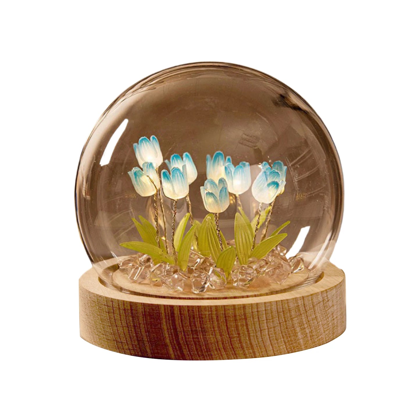 DIY Handmade Artificial Tulip LED Night Light – Bedside Table Lamp for Bedroom Decor, Christmas & Birthday Gifts home decor LUNARITY GARAGE Blue Finished product