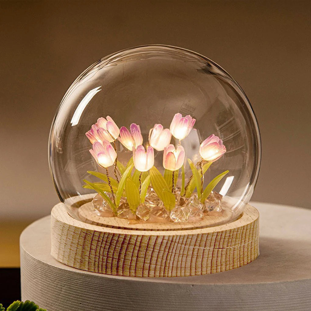 DIY Handmade Artificial Tulip LED Night Light – Bedside Table Lamp for Bedroom Decor, Christmas & Birthday Gifts home decor LUNARITY GARAGE