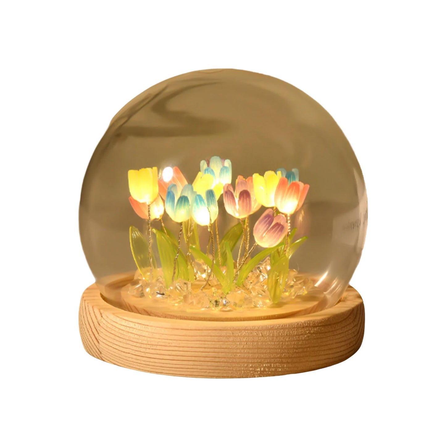 DIY Handmade Artificial Tulip LED Night Light – Bedside Table Lamp for Bedroom Decor, Christmas & Birthday Gifts home decor LUNARITY GARAGE Colorful DIY materials