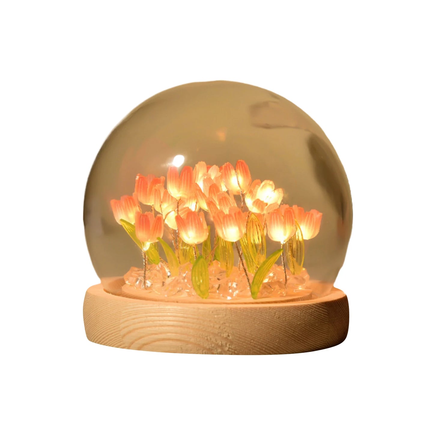 DIY Handmade Artificial Tulip LED Night Light – Bedside Table Lamp for Bedroom Decor, Christmas & Birthday Gifts home decor LUNARITY GARAGE Red DIY materials