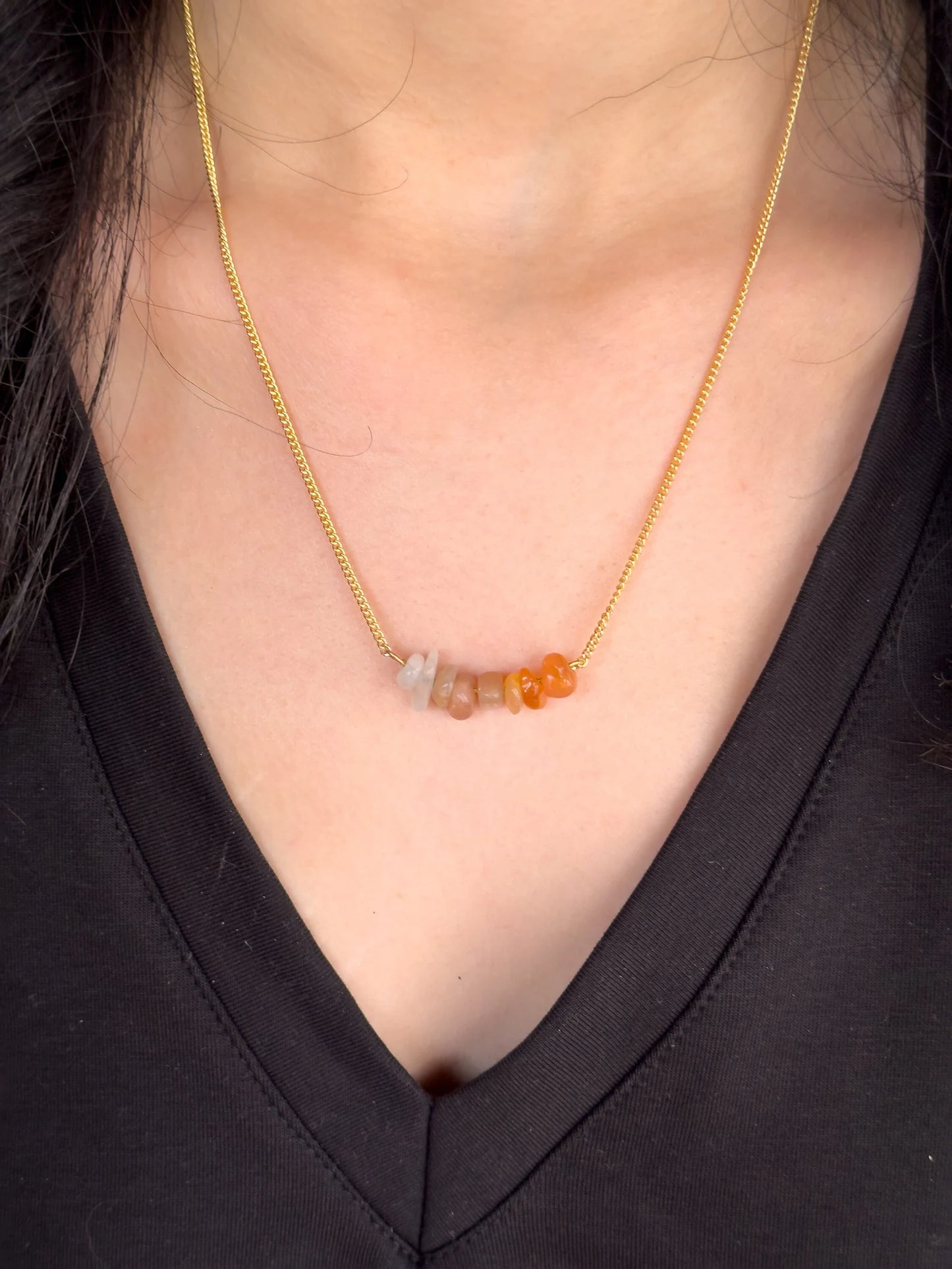 Sacral Chakra Gemstone Necklace LUNARITY GARAGE 16 Inches